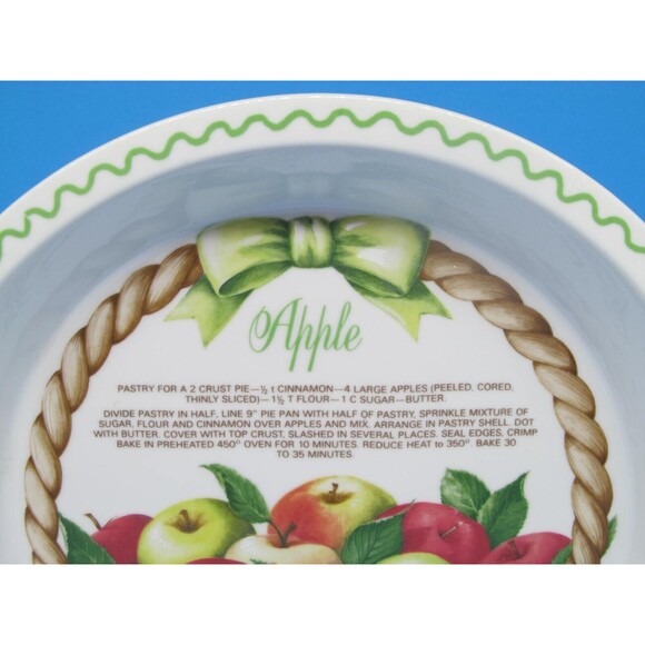 Shafford Great American Pie Porcelain Ovenware Apple Pie Recipe 10" X 1 1/2 Dish - Picture 2 of 7